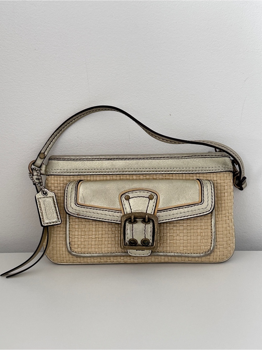 Coach Vintage Legacy Straw Wristlet Wallet